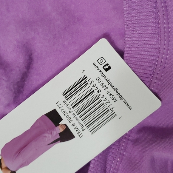 90 Degree by Reflex Luxe Side Slit Sweatshirt in Plumeria Purple Size XXL - Picture 8 of 8